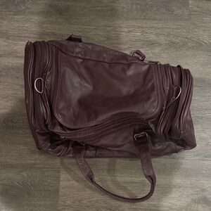 Sophisticated Burgundy Leather Duffel Bag